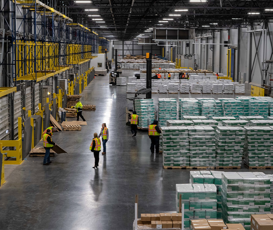 Warehouse full of pallets