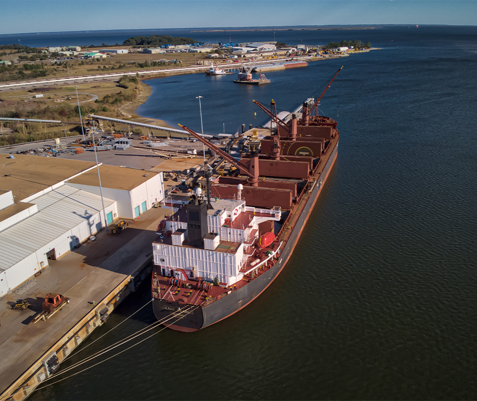 Aerial view of Theodore Industrial Canal