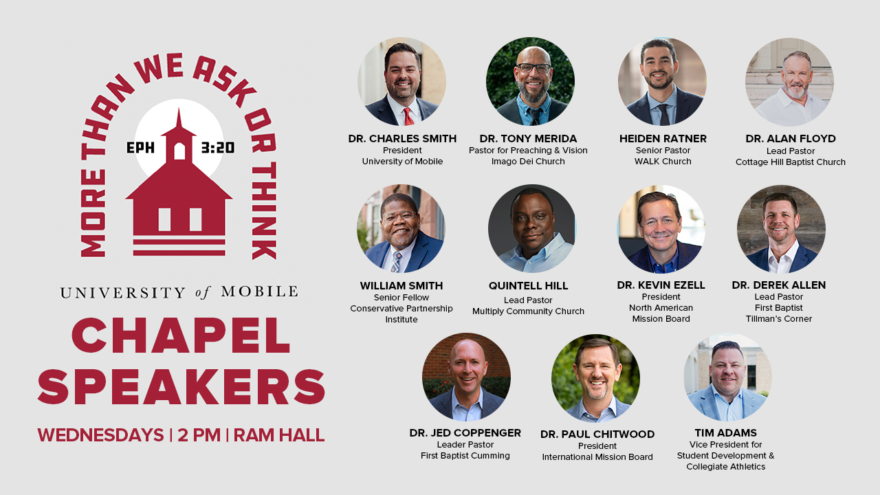 University of Mobile to Host Leading Voices in Ministry During Spring 2026 Chapel Season
