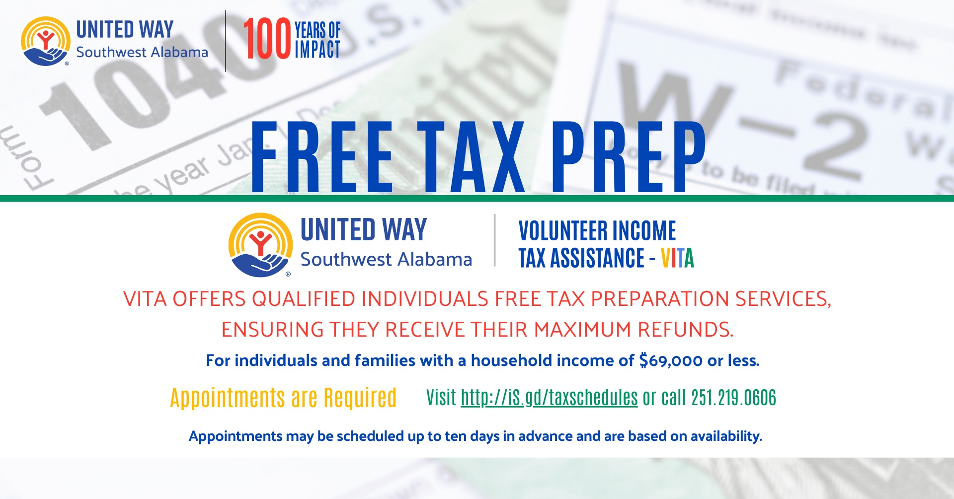 Free, Trusted Tax Help Now Available Through United Way of Southwest Alabama